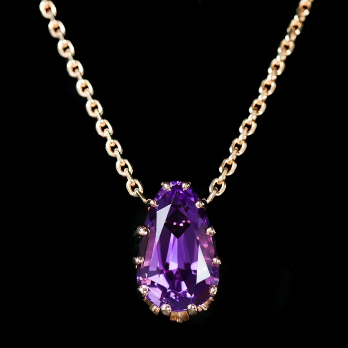 Necklaces JS Simmons Diamond Consultants 14K Rose Gold 1050 Carat Amethyst Necklace Necklaces JS Simmons Diamond Consultants 14K Rose Gold 1050 Carat Amethyst Necklace