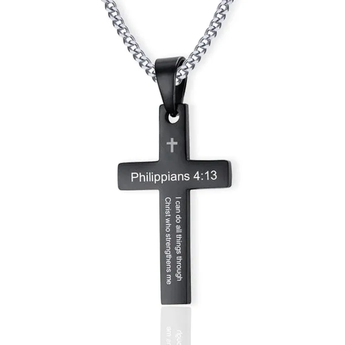 Necklaces Mens Christian Necklace br Philippians 413 Lords Guidance