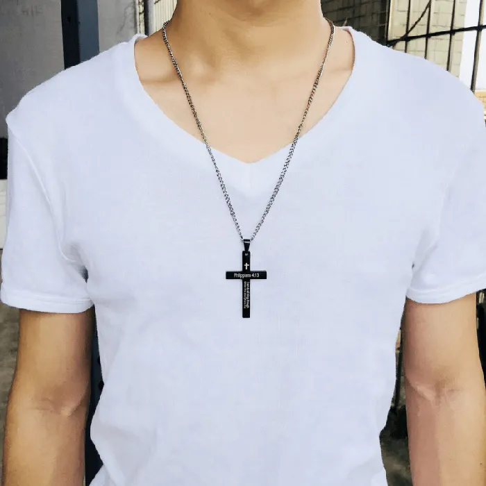 Necklaces Mens Christian Necklace br Philippians 413 Lords Guidance
