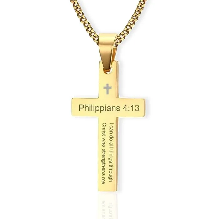 Necklaces Mens Christian Necklace br Philippians 413 Lords Guidance