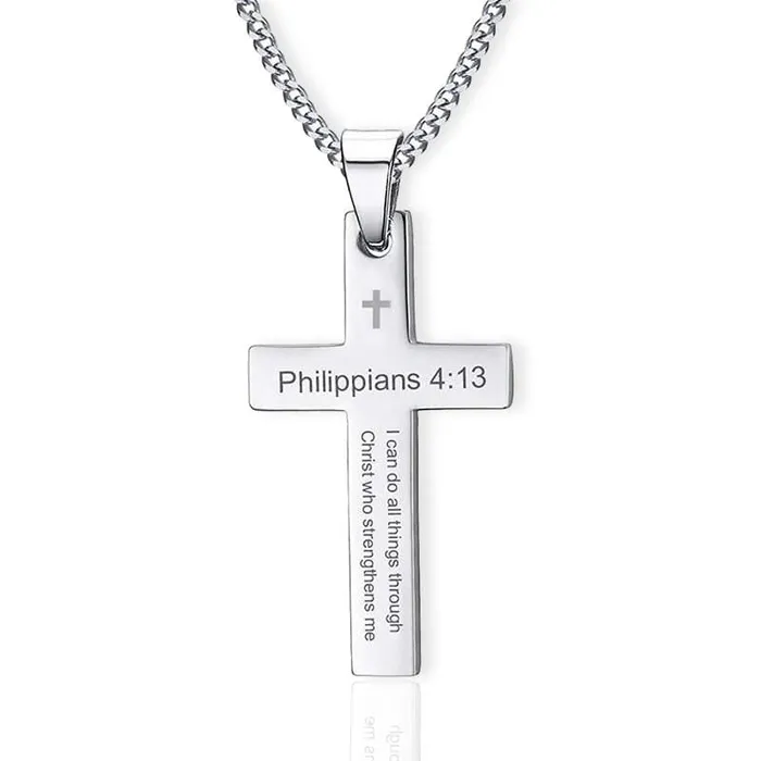 Necklaces Mens Christian Necklace br Philippians 413 Lords Guidance