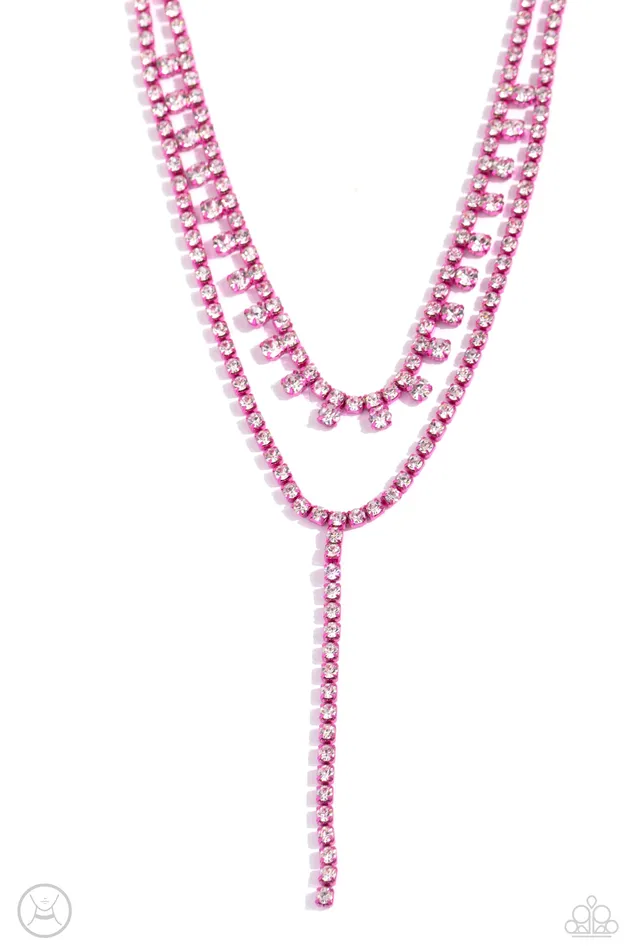 Necklaces Paparazzi Accessories Champagne Night Pink