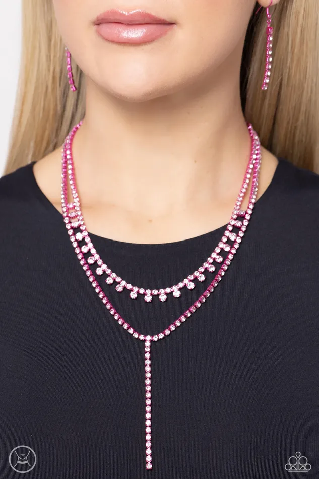 Necklaces Paparazzi Accessories Champagne Night Pink