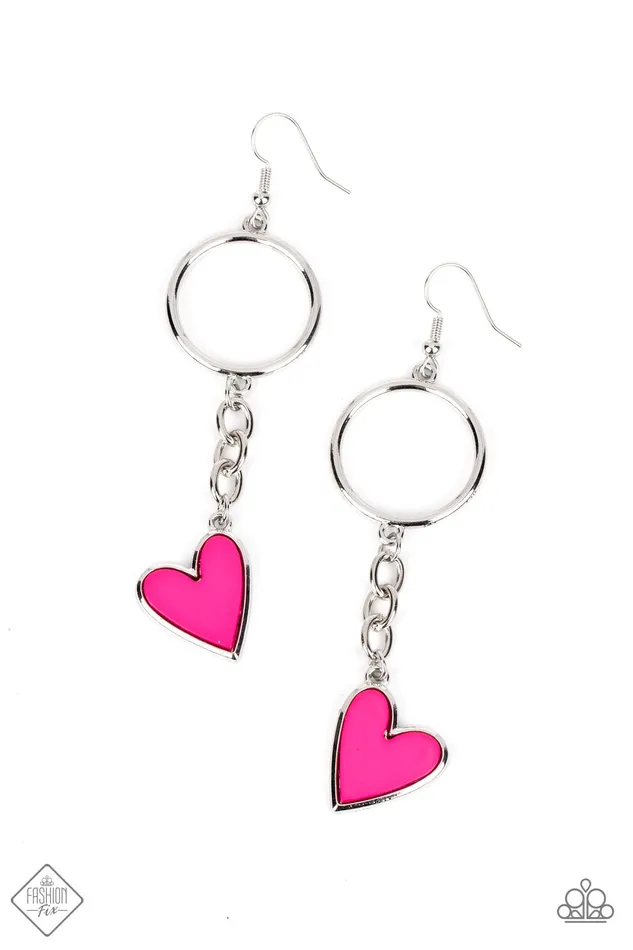 Necklaces Paparazzi Accessories Dont Miss a HEARTBEAT Pink