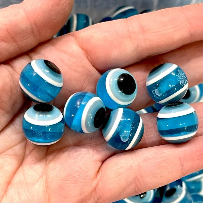 Necklaces Peppy Beads 16mm Transparent Round Resin Evil Eye Beads 50 Gr Approx 18 Beads in a Pack Necklaces Peppy Beads 16mm Transparent Round Resin Evil Eye Beads 50 Gr Approx 18 Beads in a Pack