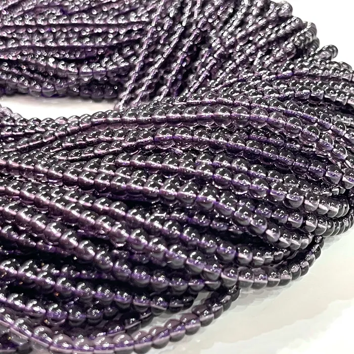 Necklaces Peppy Beads 4mm Amethyst Jade Smooth Round Gemstone Beads 95 Beads
