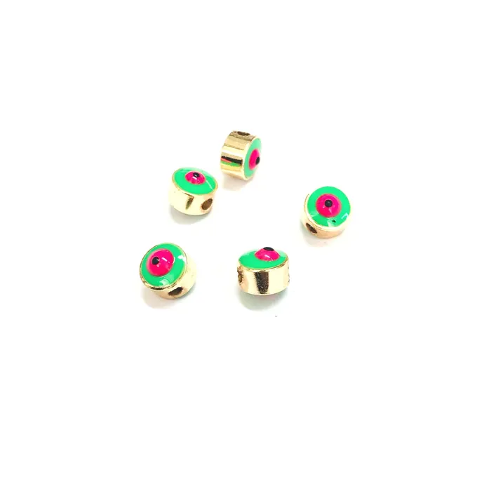 Necklaces Peppy Beads 6mm 24K Gold Plated Evil Eye Beads 6mm 24K Gold Plated Evil Eye Spacers 5 Pcs in a Pack Necklaces Peppy Beads 6mm 24K Gold Plated Evil Eye Beads 6mm 24K Gold Plated Evil Eye Spacers 5 Pcs in a Pack