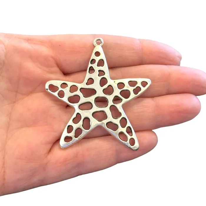Necklaces Peppy Beads Antique Silver Plated Large Star Pendant