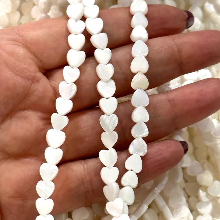 Necklaces Peppy Beads Mother Of Pearl Heart 6mm Beads Vertical Hole 64 Beads Strand Necklaces Peppy Beads Mother Of Pearl Heart 6mm Beads Vertical Hole 64 Beads Strand
