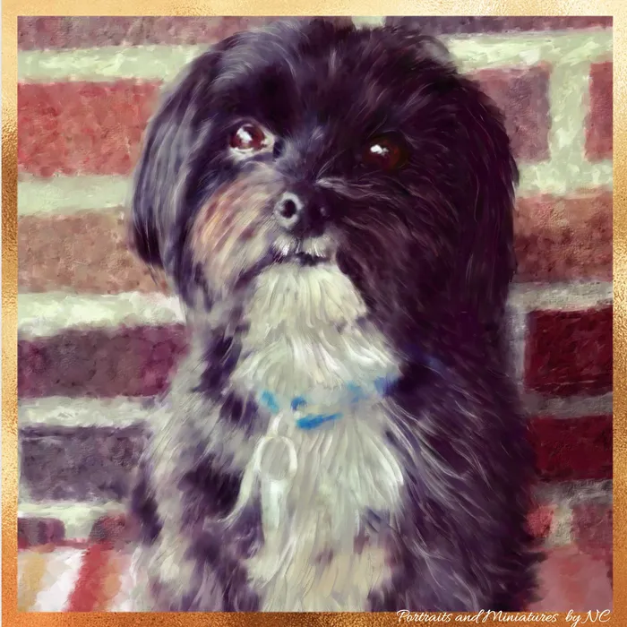 Necklaces Portraits by NC Morkie Custom Painted Digital Dog Portrait