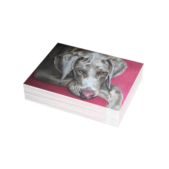 Necklaces Portraits by NC Weimaraner Greeting Card Folded Greeting Cards 1 10 30 and 50pcs