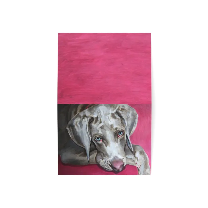 Necklaces Portraits by NC Weimaraner Greeting Card Folded Greeting Cards 1 10 30 and 50pcs