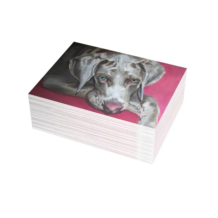 Necklaces Portraits by NC Weimaraner Greeting Card Folded Greeting Cards 1 10 30 and 50pcs