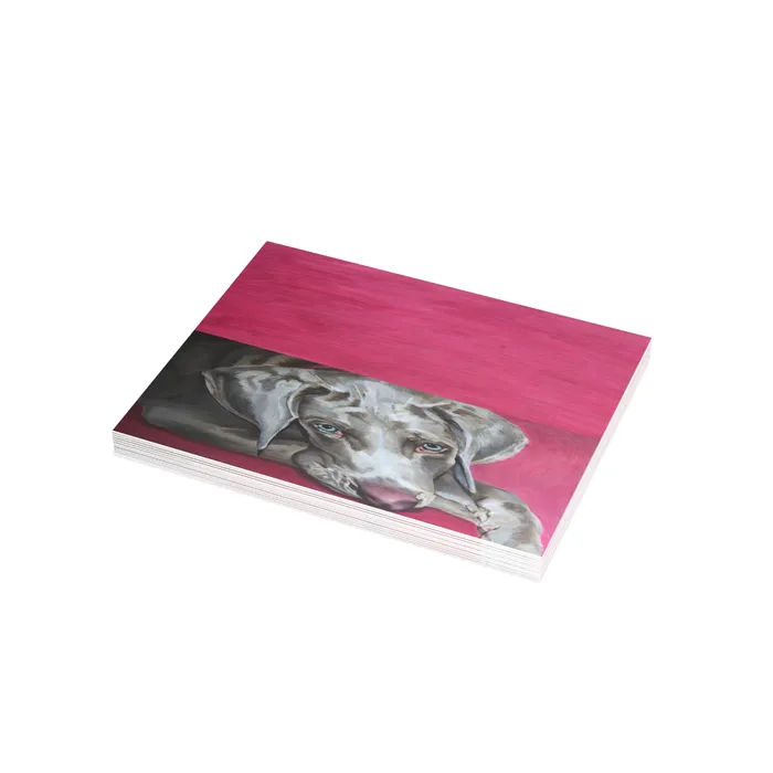 Necklaces Portraits by NC Weimaraner Greeting Card Folded Greeting Cards 1 10 30 and 50pcs