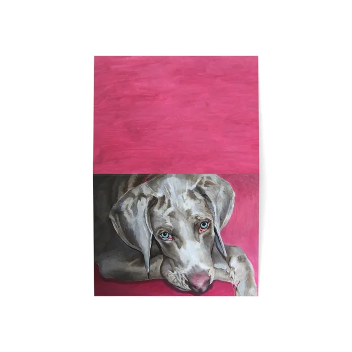 Necklaces Portraits by NC Weimaraner Greeting Card Folded Greeting Cards 1 10 30 and 50pcs