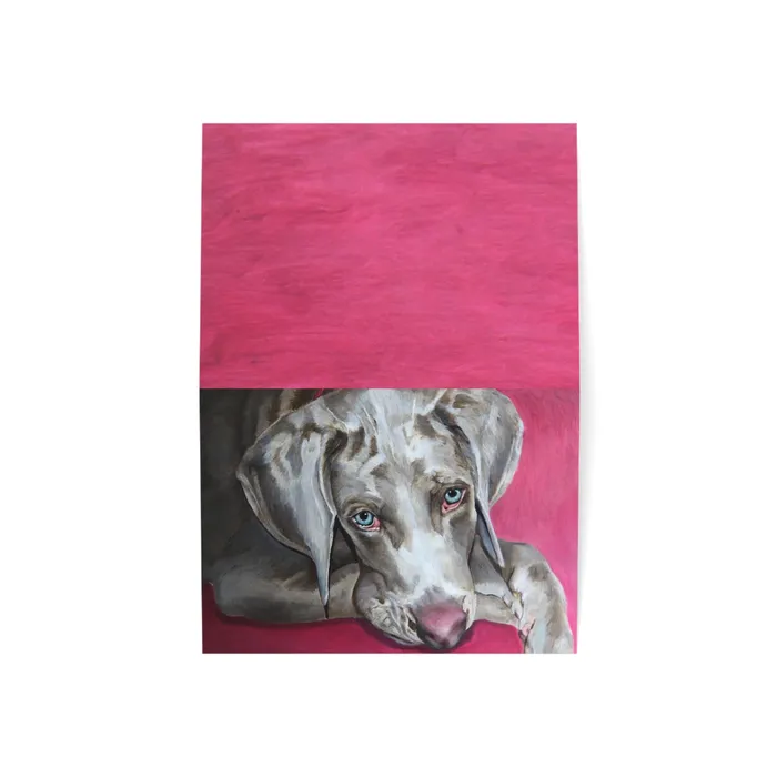 Necklaces Portraits by NC Weimaraner Greeting Card Folded Greeting Cards 1 10 30 and 50pcs