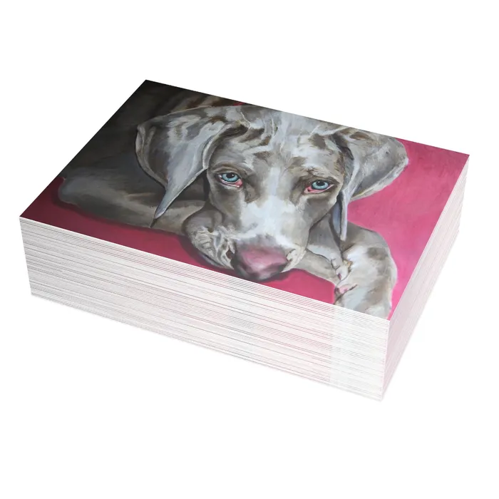 Necklaces Portraits by NC Weimaraner Greeting Card Folded Greeting Cards 1 10 30 and 50pcs