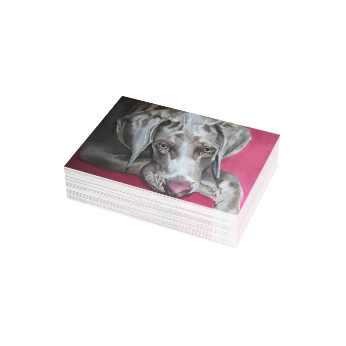 Necklaces Portraits by NC Weimaraner Greeting Card Folded Greeting Cards 1 10 30 and 50pcs