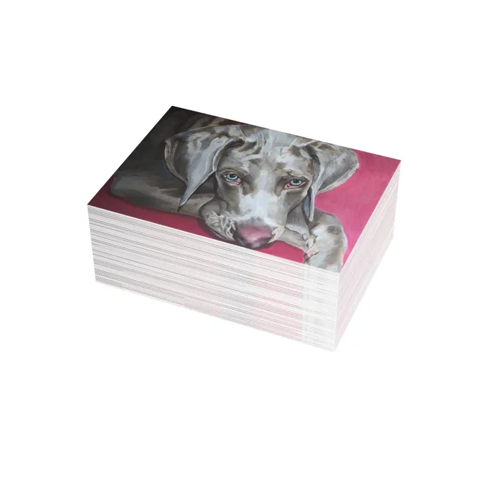 Necklaces Portraits by NC Weimaraner Greeting Card Folded Greeting Cards 1 10 30 and 50pcs