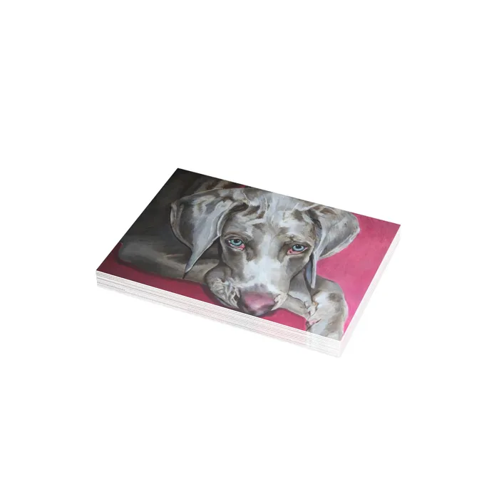 Necklaces Portraits by NC Weimaraner Greeting Card Folded Greeting Cards 1 10 30 and 50pcs