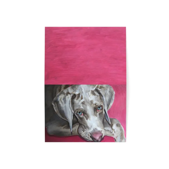 Necklaces Portraits by NC Weimaraner Greeting Card Folded Greeting Cards 1 10 30 and 50pcs