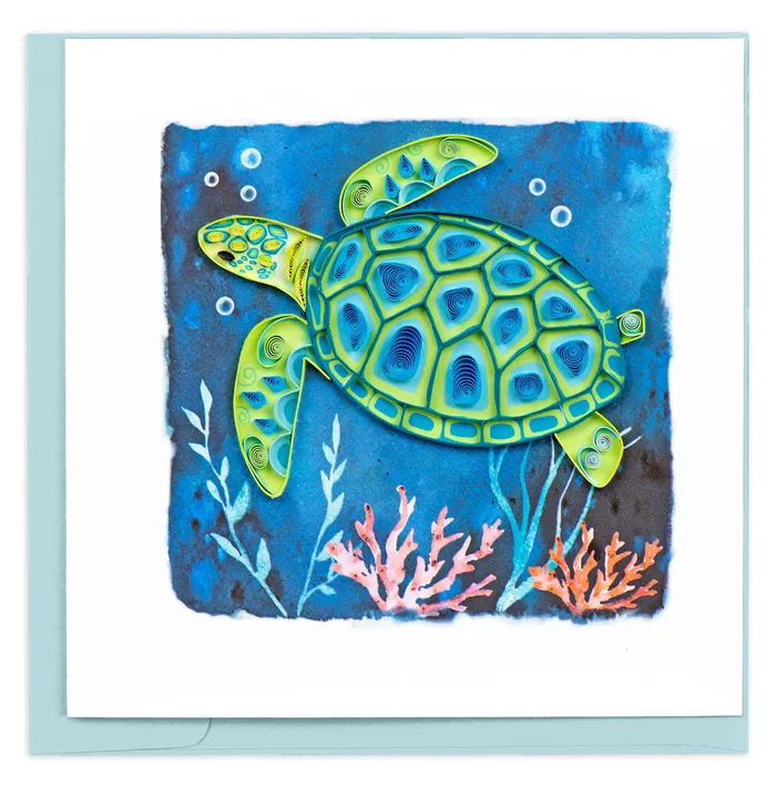 Necklaces QUILLINGCARD Quillingcard Sea Turtle Quilled Gift Card