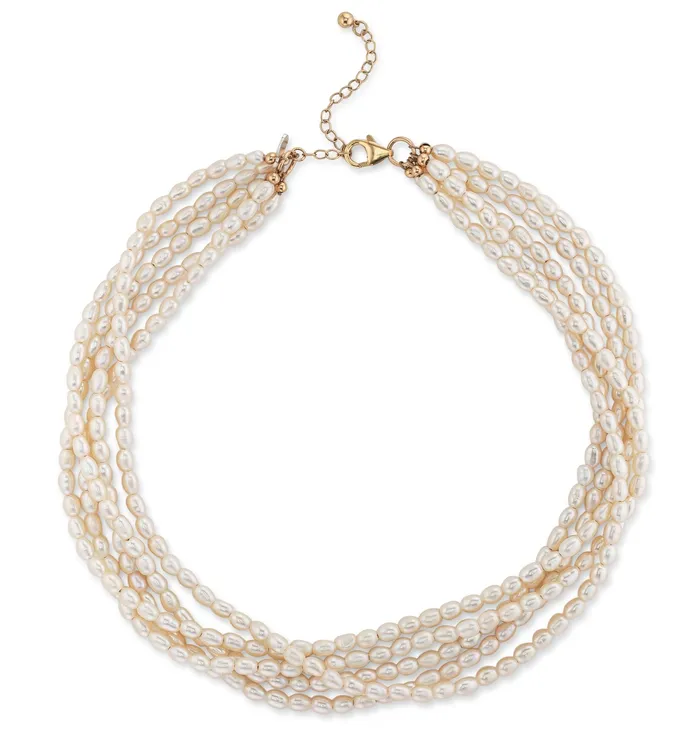 Necklaces RACHEL LYNN CHICAGO 4mm Freshwater Pearl Five Strand Beaded Adjustable Necklace Necklaces RACHEL LYNN CHICAGO 4mm Freshwater Pearl Five Strand Beaded Adjustable Necklace