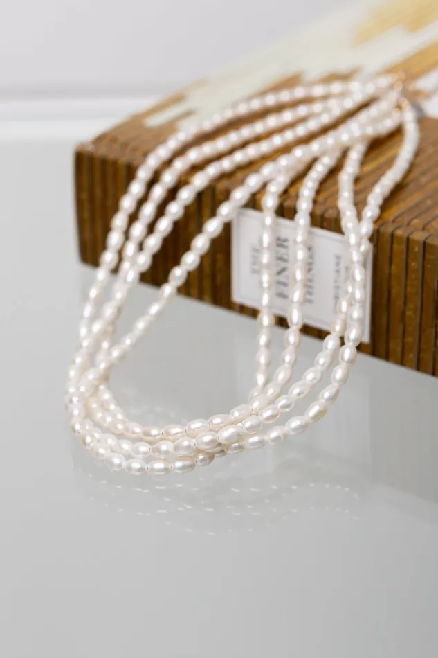 Necklaces RACHEL LYNN CHICAGO 4mm Freshwater Pearl Five Strand Beaded Adjustable Necklace