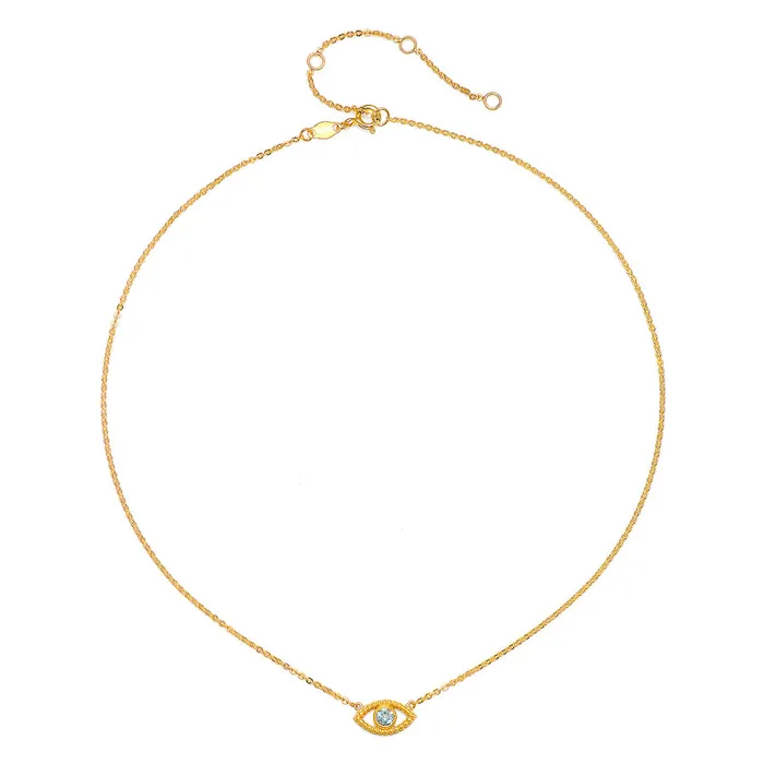 Necklaces Satya Evil Eye Blue Topaz Gold Choker Necklace