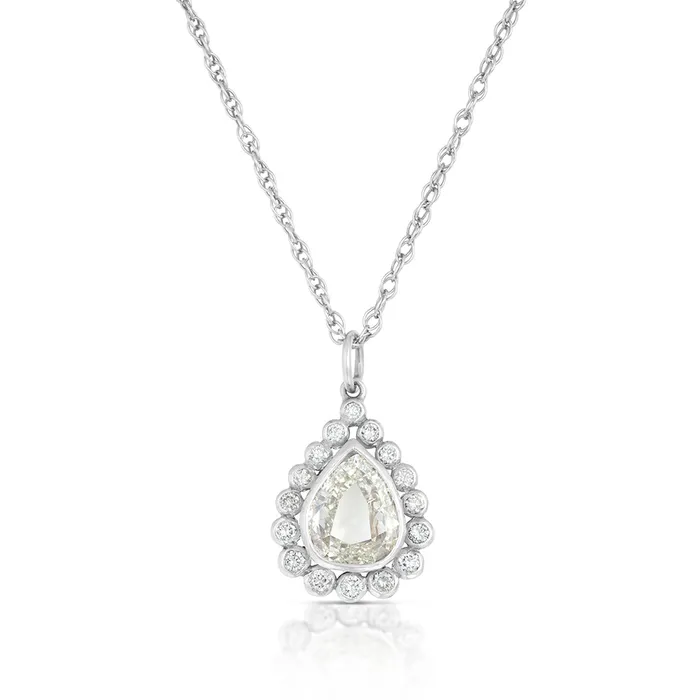 Necklaces Stephen Silver 100 Carat Pear Shaped Diamond Necklace