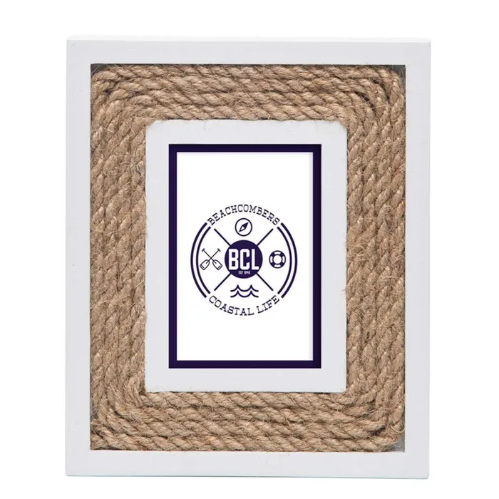 Necklaces THEBEACHCOMBER Beachcombers White with Natural Rope Picture Frame 25x35 Necklaces THEBEACHCOMBER Beachcombers White with Natural Rope Picture Frame 25x35