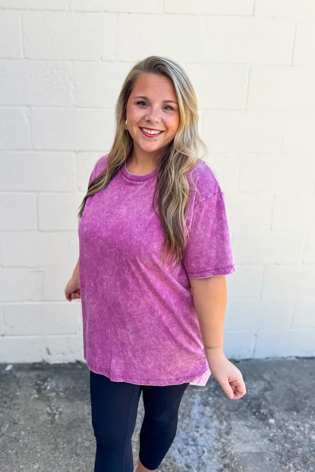 Necklaces Zenana Dont Mind Me Mineral Wash Top Light Plum