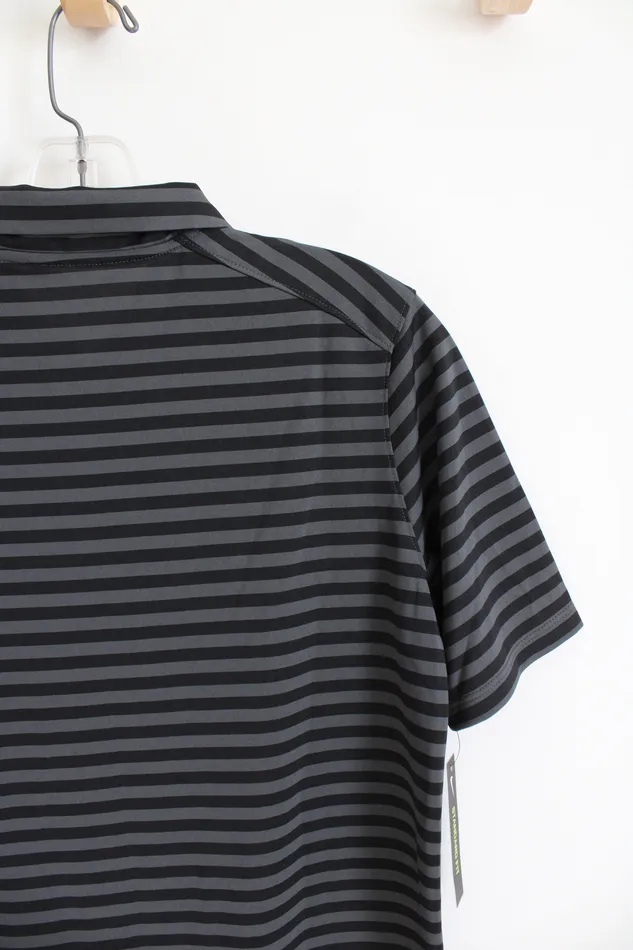 NEW Nike Golf DriFit Loose Black Gray Striped Polo Shirt Youth XL 1820 Nike Rings