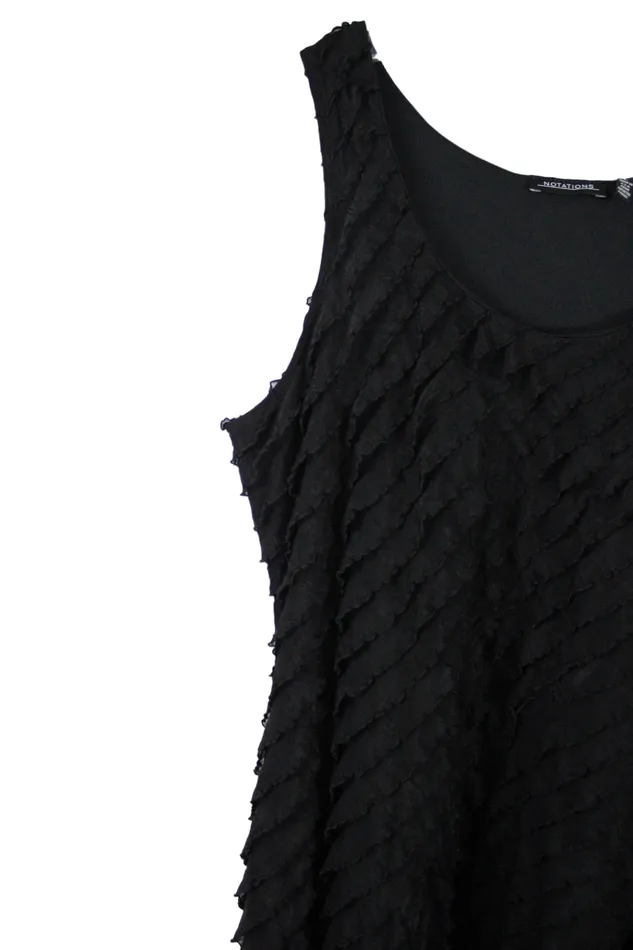 Notations Black Ruffle Dress L Notations Rings