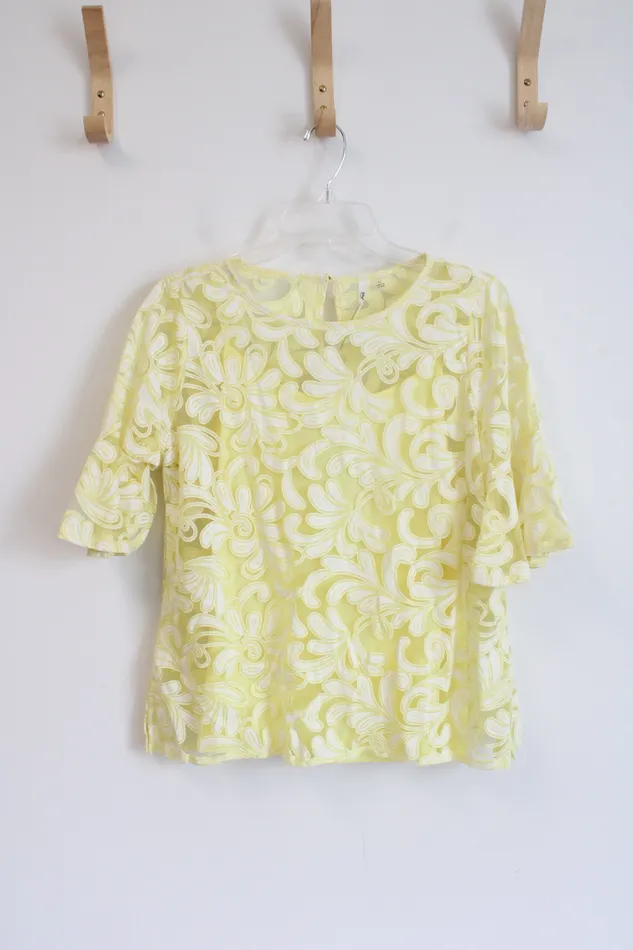 NY Collection Rings NEW NY Collection Yellow White Camisole Overlay Top L Petite NY Collection Rings NEW NY Collection Yellow White Camisole Overlay Top L Petite