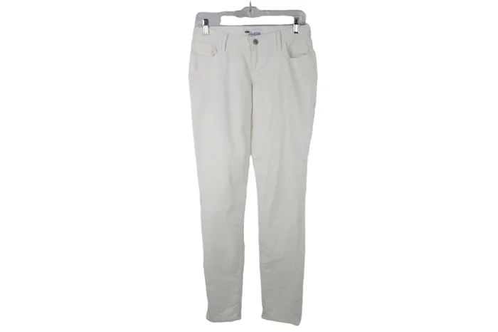 Old Navy Old Navy Rockstar White Corduroy Pants 6 Rings