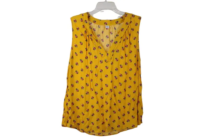 Old Navy Old Navy Yellow Floral Tank L Rings
