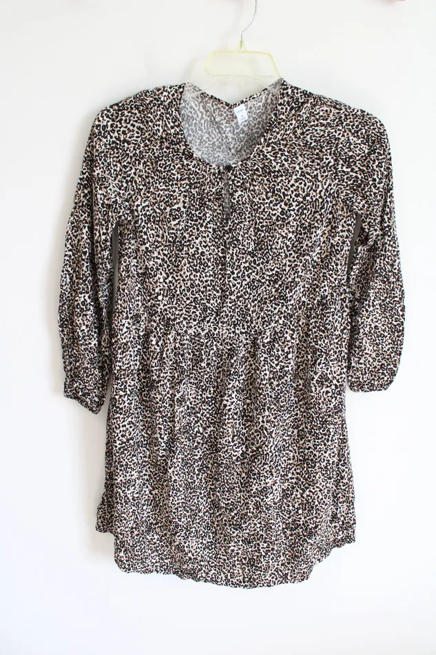 Old Navy Rings Old Navy Black Brown Leopard Print Speckled Rayon Dress XS