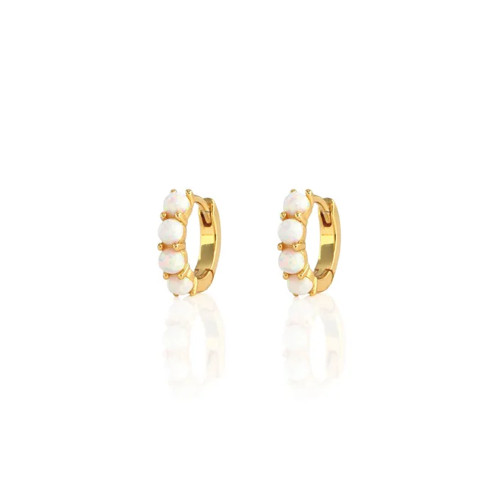 Opal Huggie Hoop Earrings Kris Nations Earrings