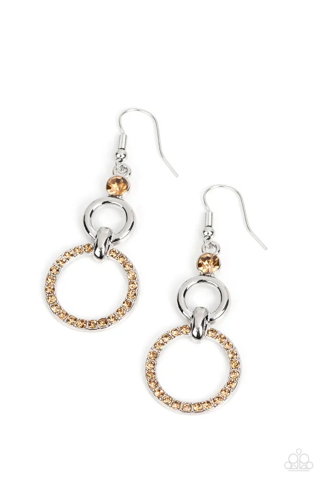 Paparazzi Accessories Earrings Bauble Bliss Brown