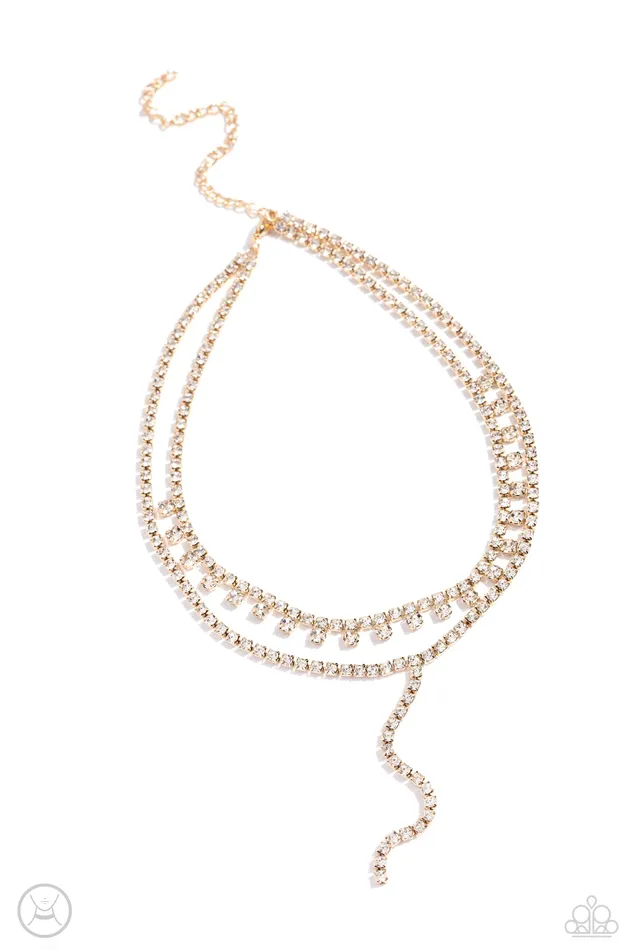Paparazzi Accessories Earrings Champagne Night Gold