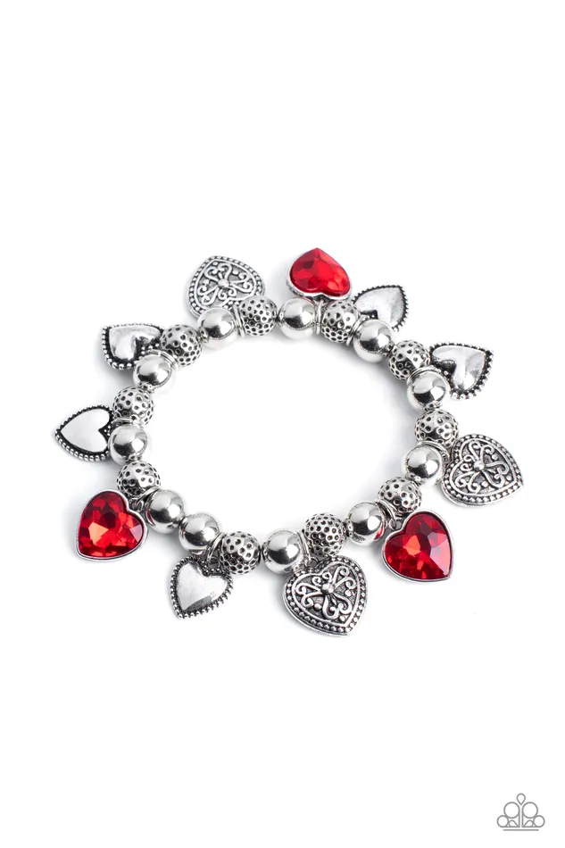 Paparazzi Accessories Earrings Charming Crush Red
