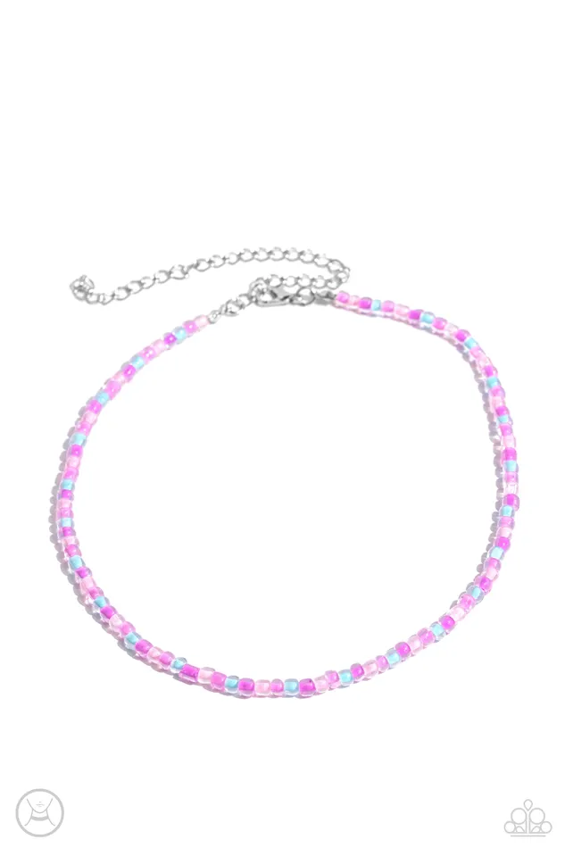 Paparazzi Accessories Earrings Colorfully GLASSY Pink