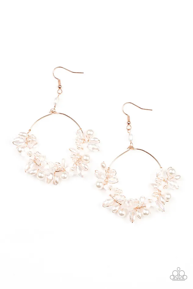 Paparazzi Accessories Earrings Floating Gardens Copper
