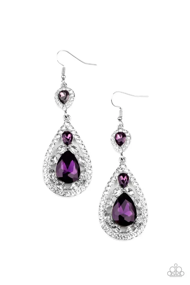 Paparazzi Accessories Earrings Posh Pageantry Purple