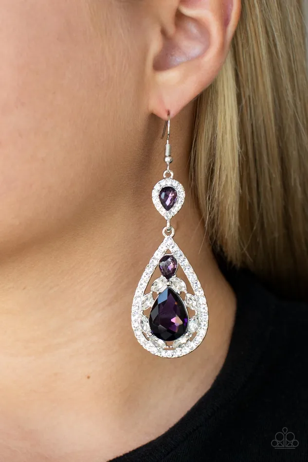 Paparazzi Accessories Earrings Posh Pageantry Purple