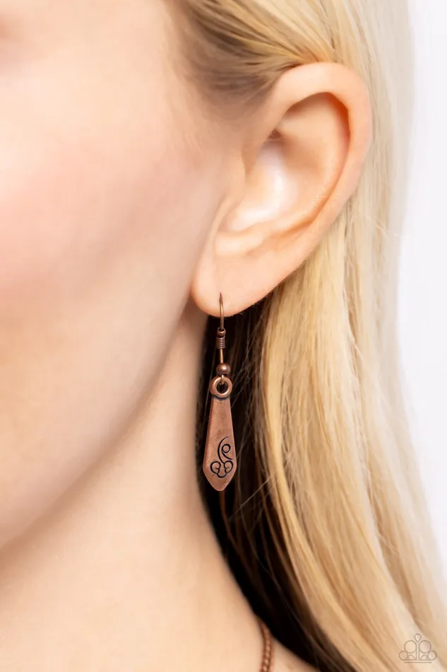 Paparazzi Accessories Earrings Rogue Vogue Copper