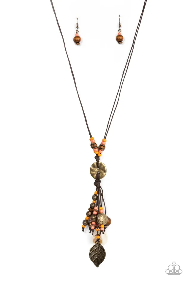 Paparazzi Accessories Knotted Keepsake Orange Earrings