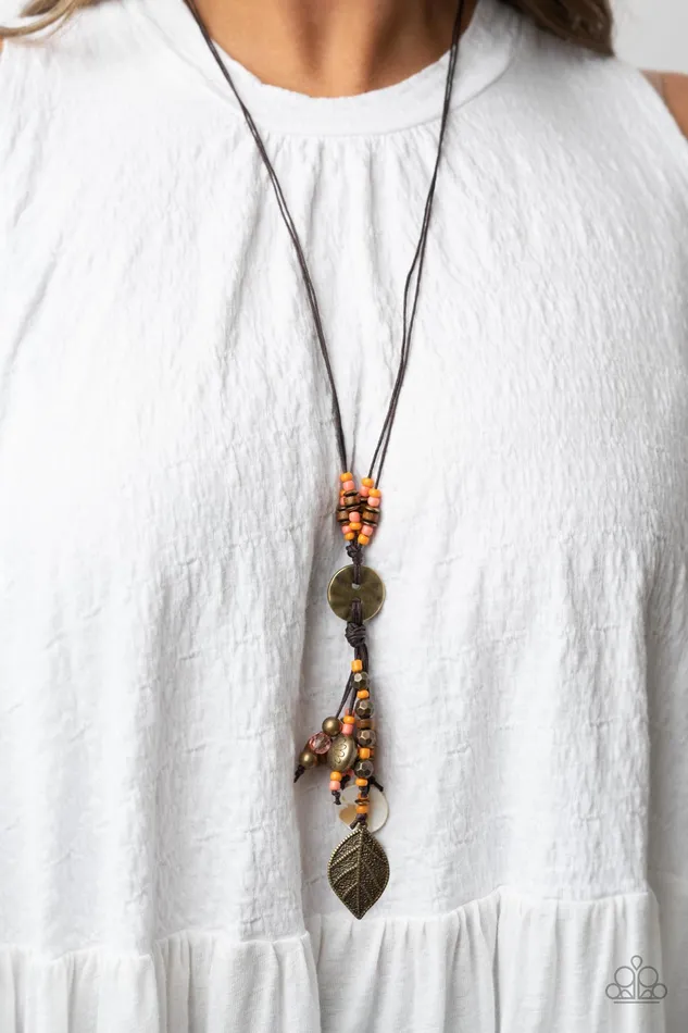 Paparazzi Accessories Knotted Keepsake Orange Earrings