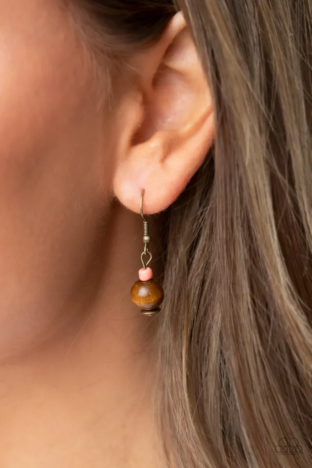 Paparazzi Accessories Knotted Keepsake Orange Earrings